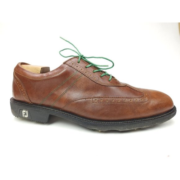 Footjoy FJ Icon 52252 Mens Brown Leather Wingtip Oxford Golf Shoes Sz 11 M main image 6